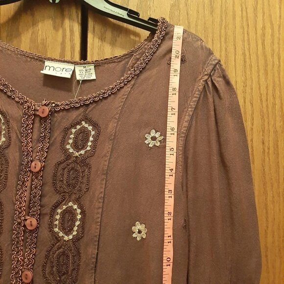 NEW ! More by Lata Women Crochet Boho Style Top Purple Size M - Picture 4 of 9